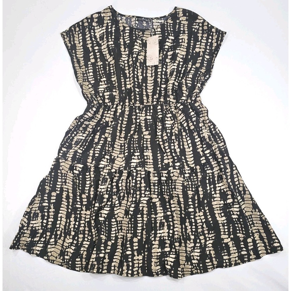 New W Tag Emery Rose Womens Brown/Black Animal Print Sleeveless Swing Dress XL